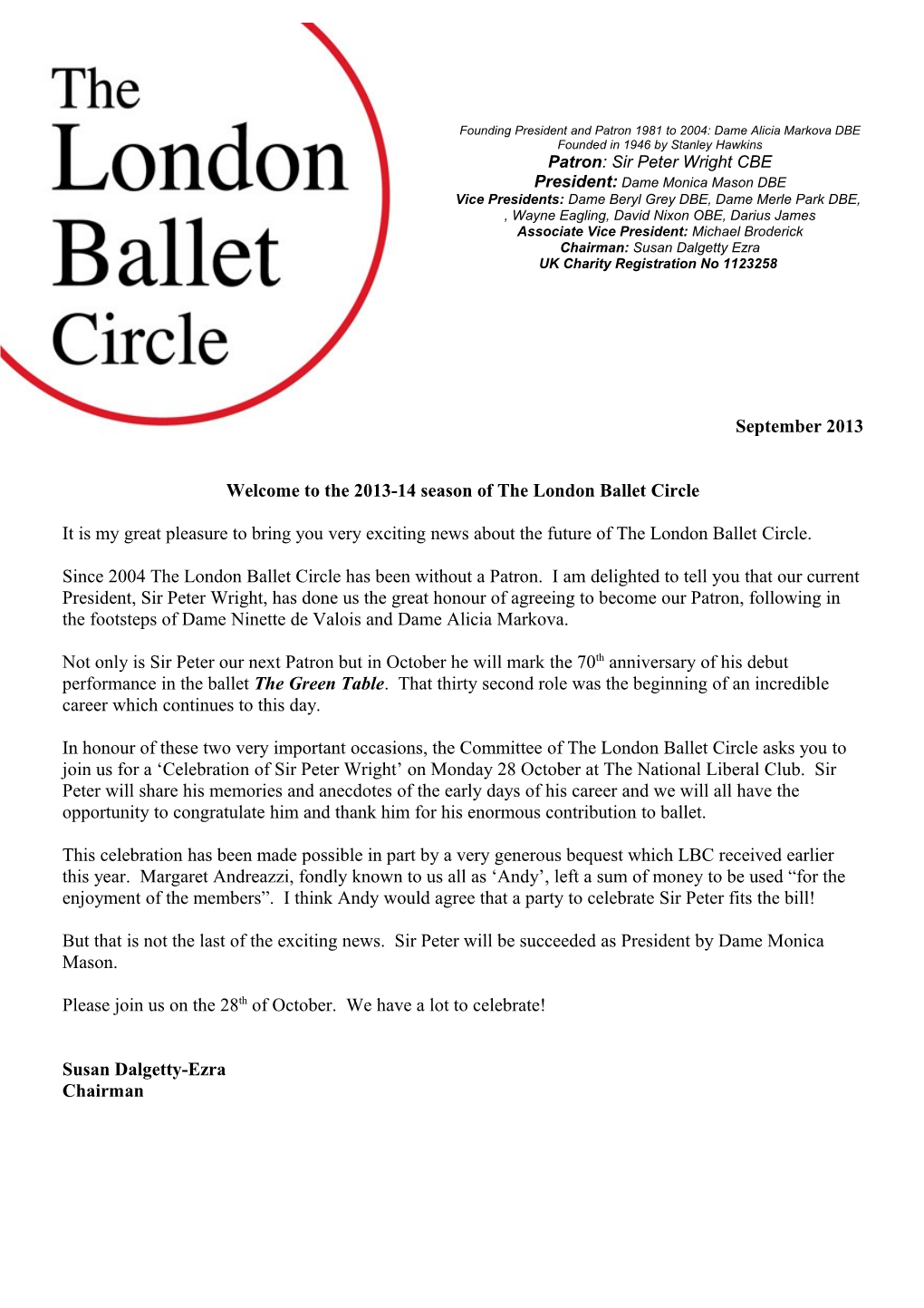 Welcome to the 2013-14 Season of the London Ballet Circle