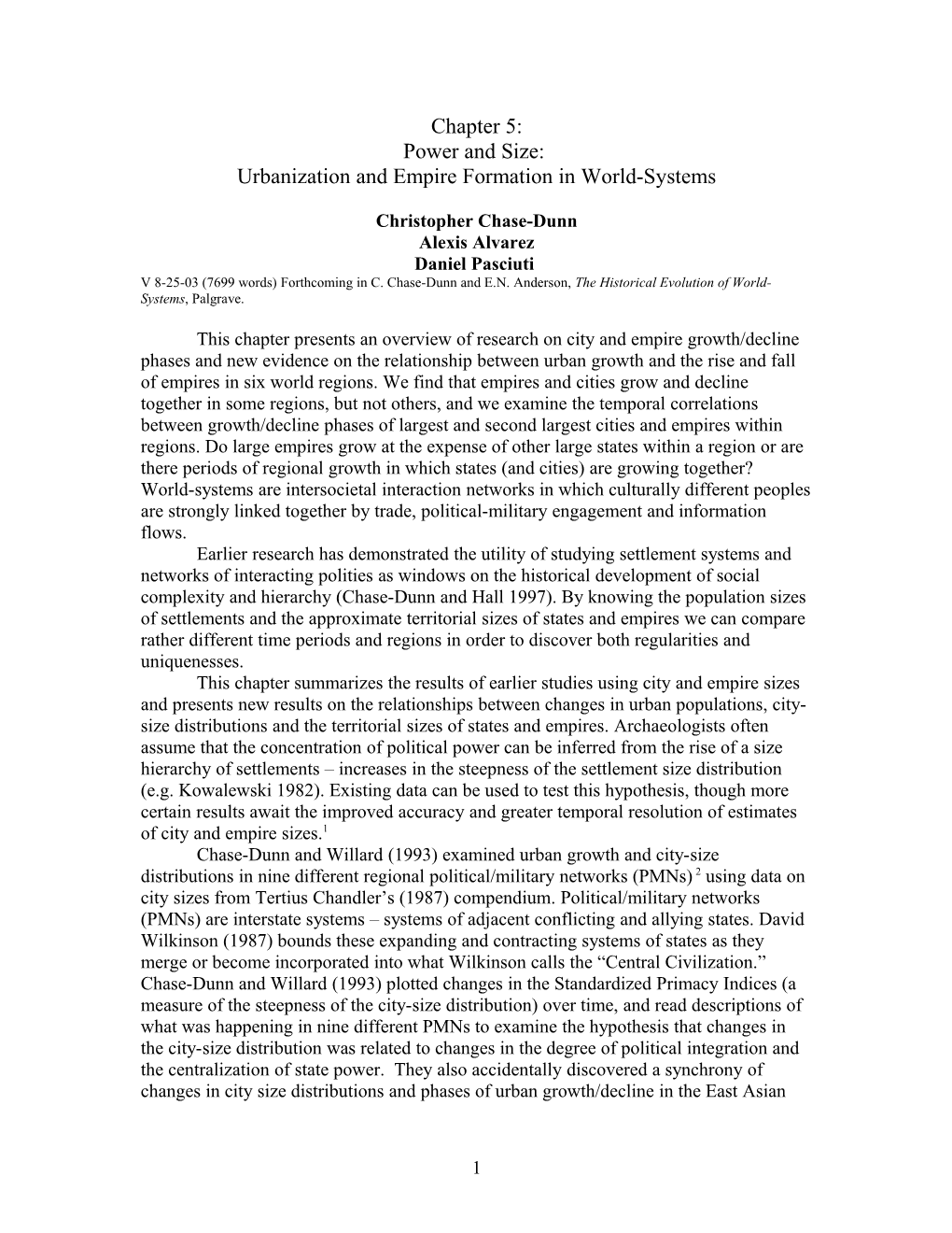 Urbanization and Empire Formation in World-Systems