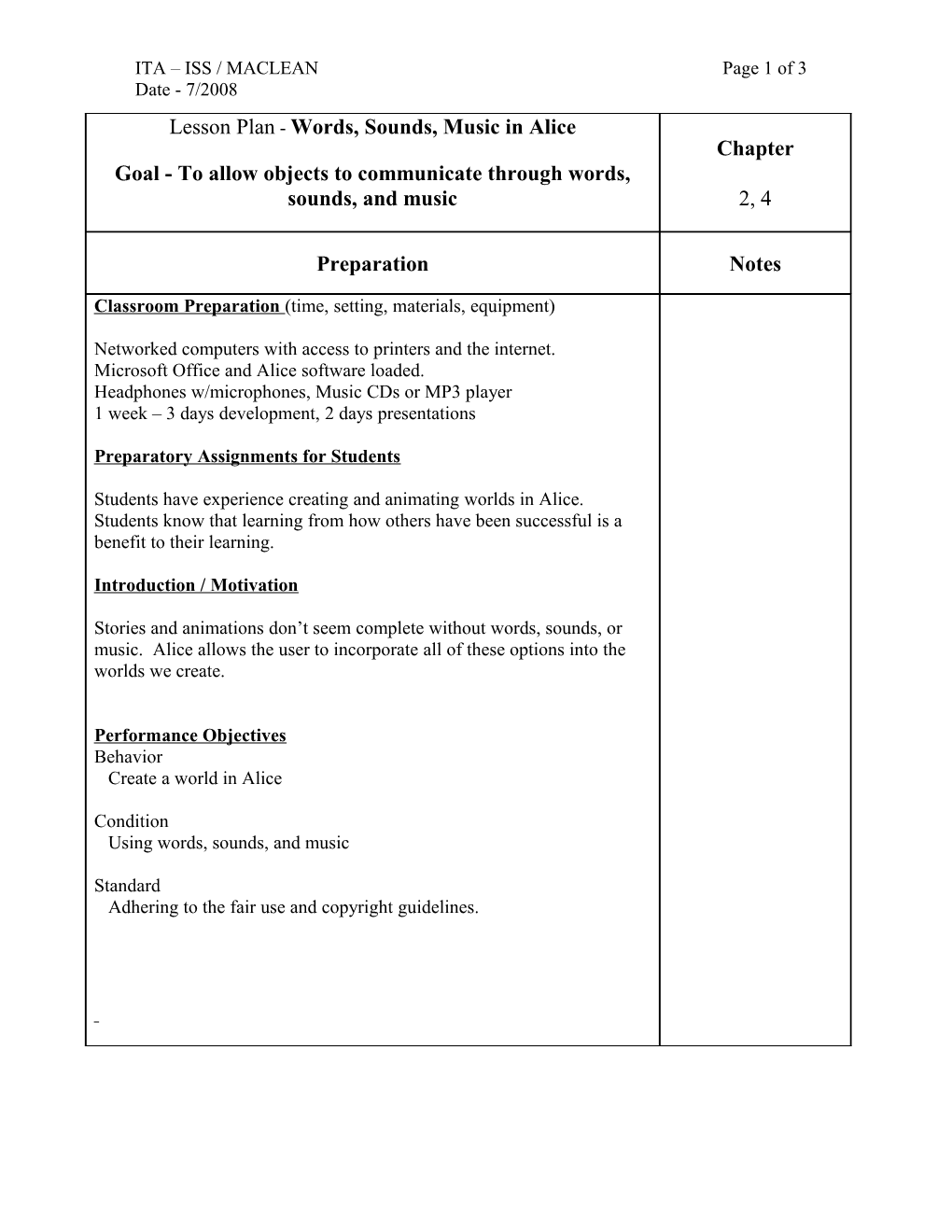 Lesson Plan # / Competency/Competency Indicator