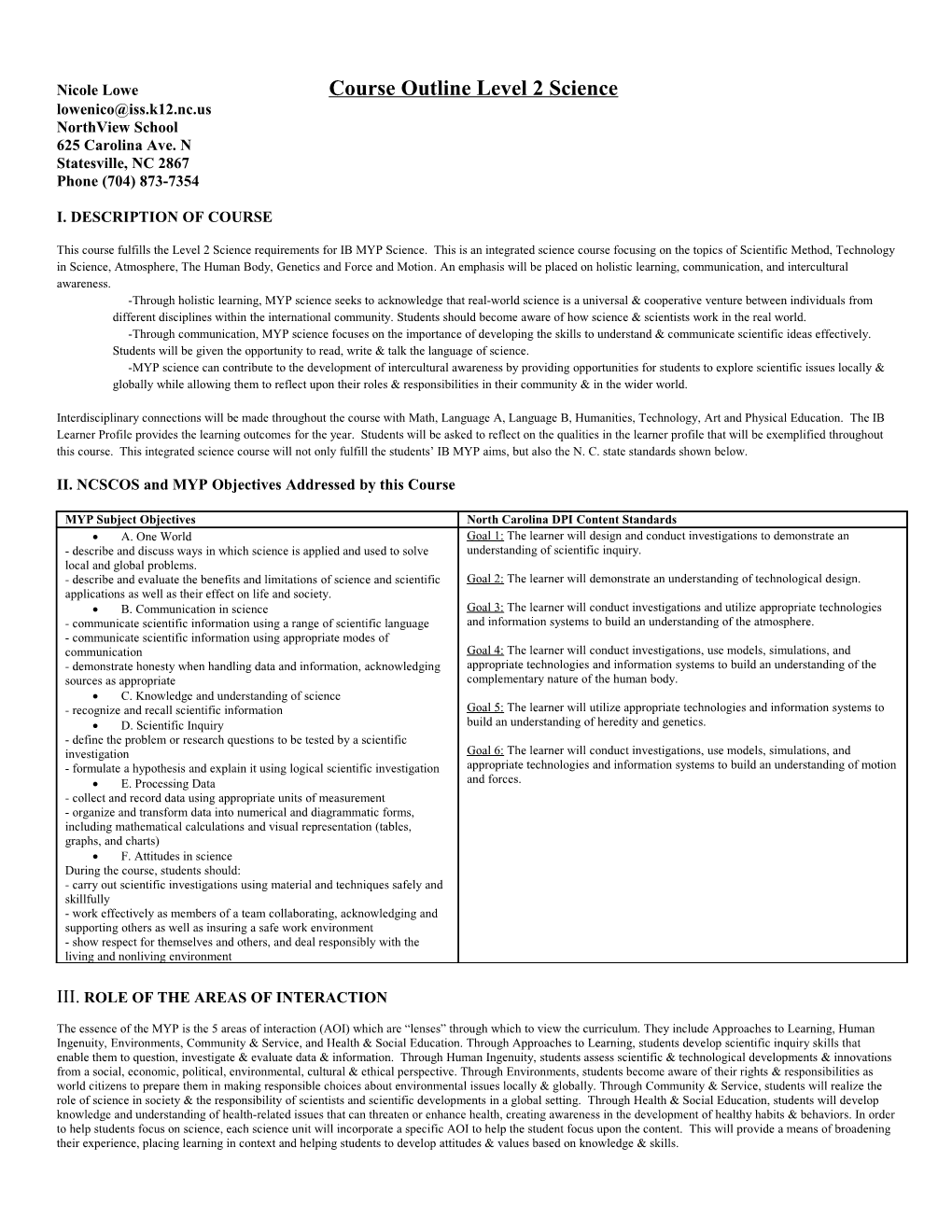 Northview International Baccalaureate Candidate Middle School