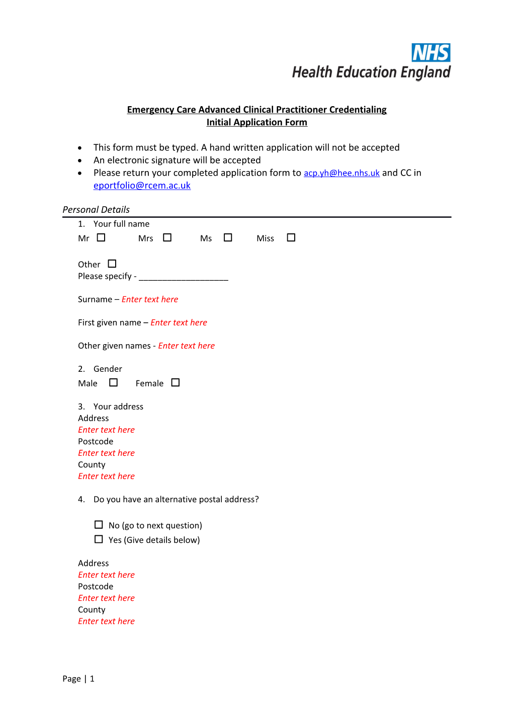 Emergency Care Advanced Clinical Practitioner Credentialing