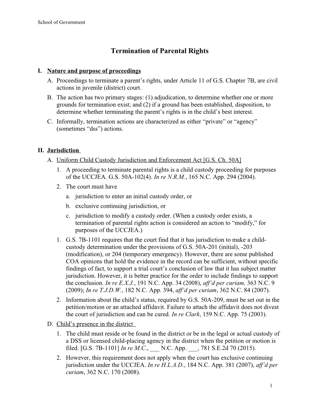 Termination of Parental Rights