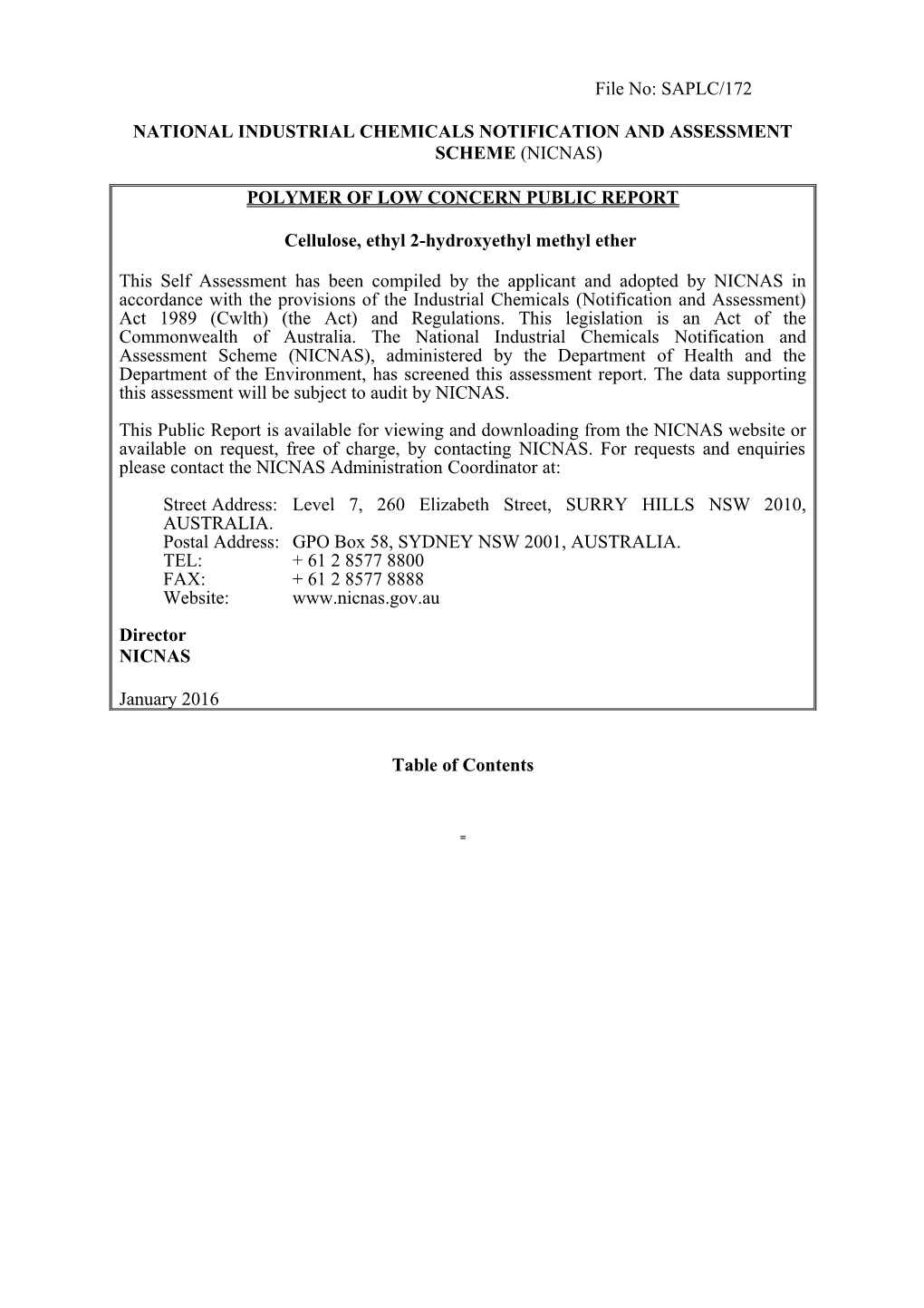 National Industrial Chemicals Notification and Assessment Scheme (Nicnas) s3