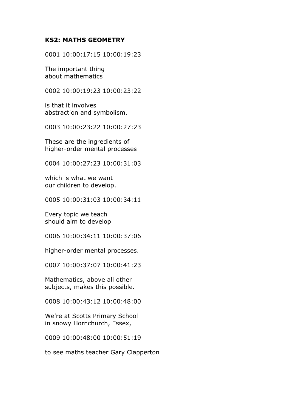 Ks2: Maths Geometry