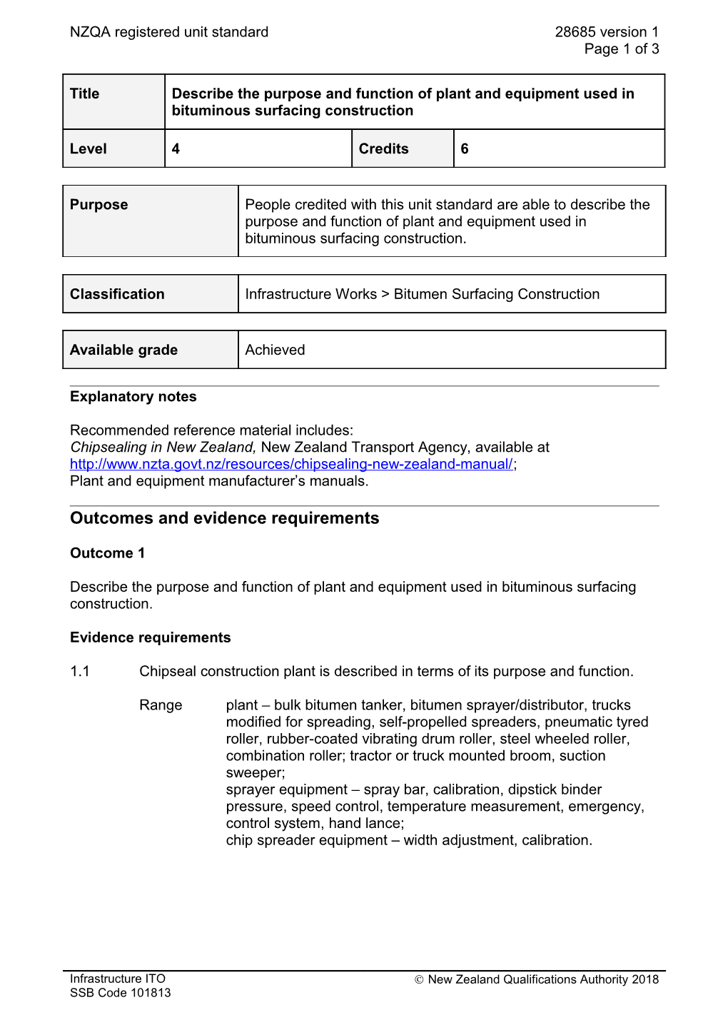 28685 Describe the Purpose and Function of Plant and Equipment Used in Bituminous Surfacing