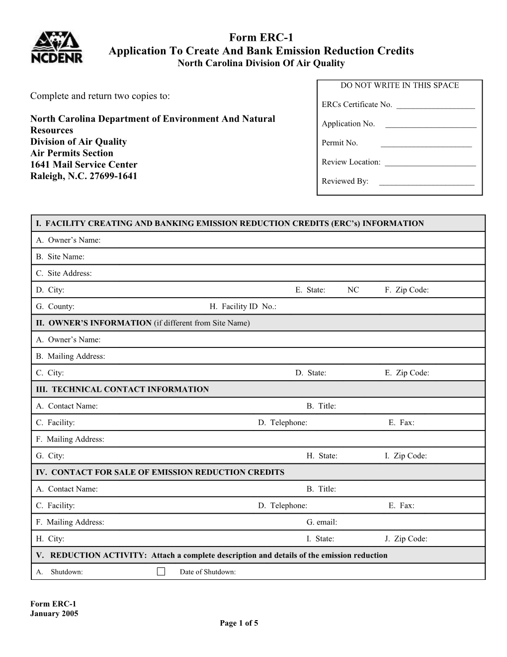 Form ERC-4 (Page 1)