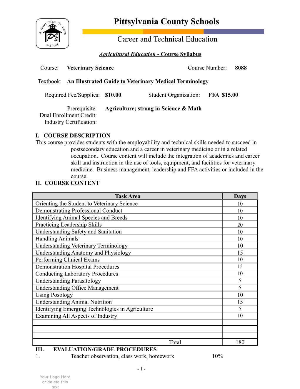 Agricultural Education Course Syllabus s4