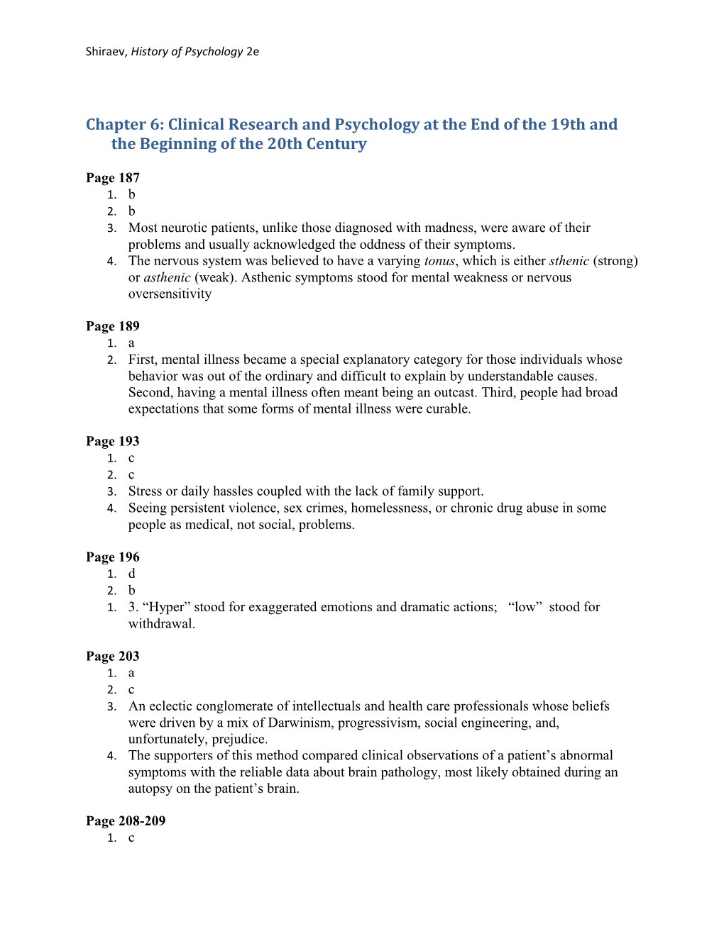 Chapter 6: Clinical Research and Psychology at the End of the 19Th and the Beginning Of