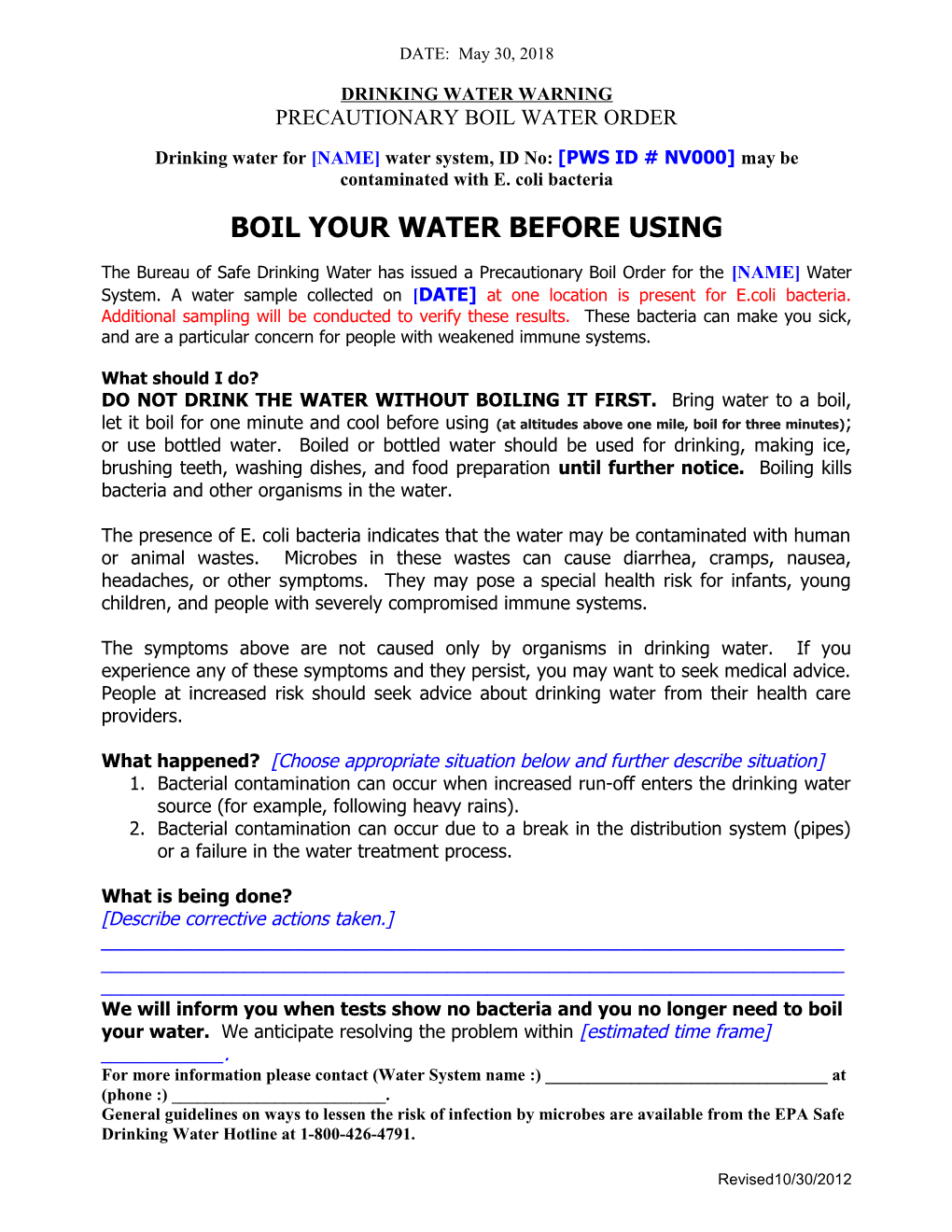 Drinking Water Warning s2