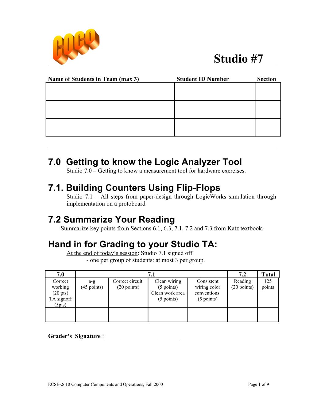 Problems for Session 1 s1