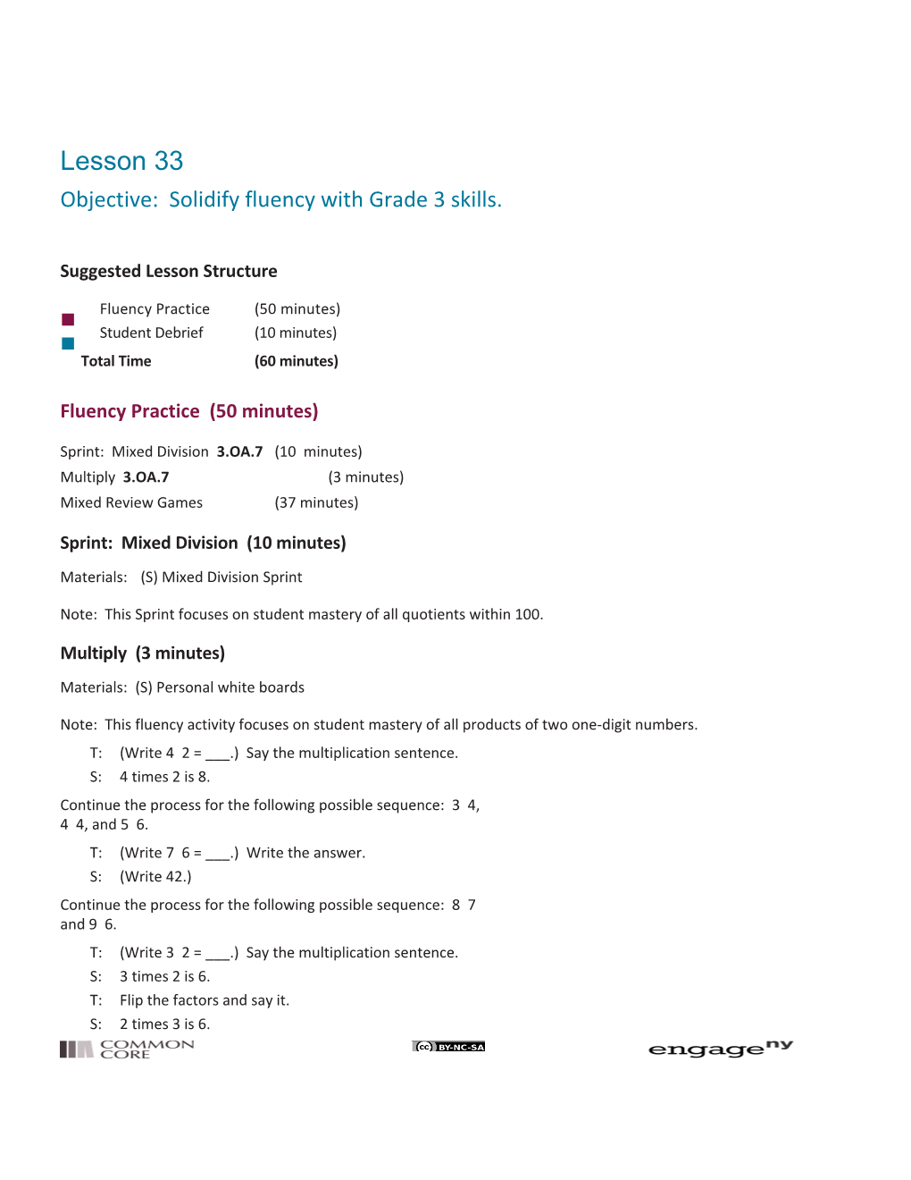Objective: Solidify Fluency with Grade 3 Skills