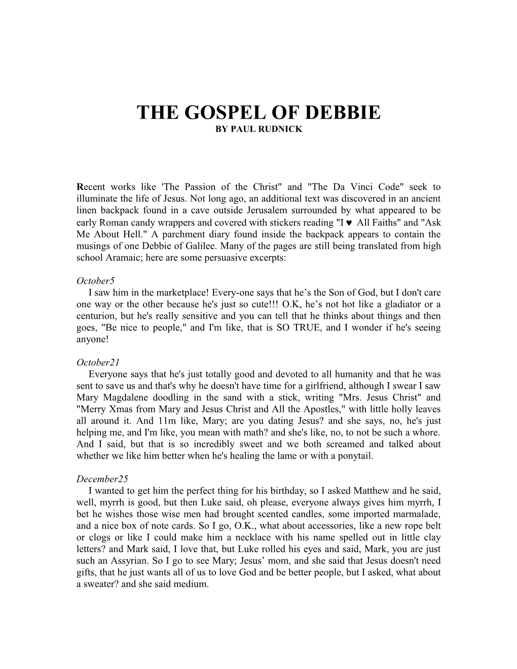 The Gospel of Debbie