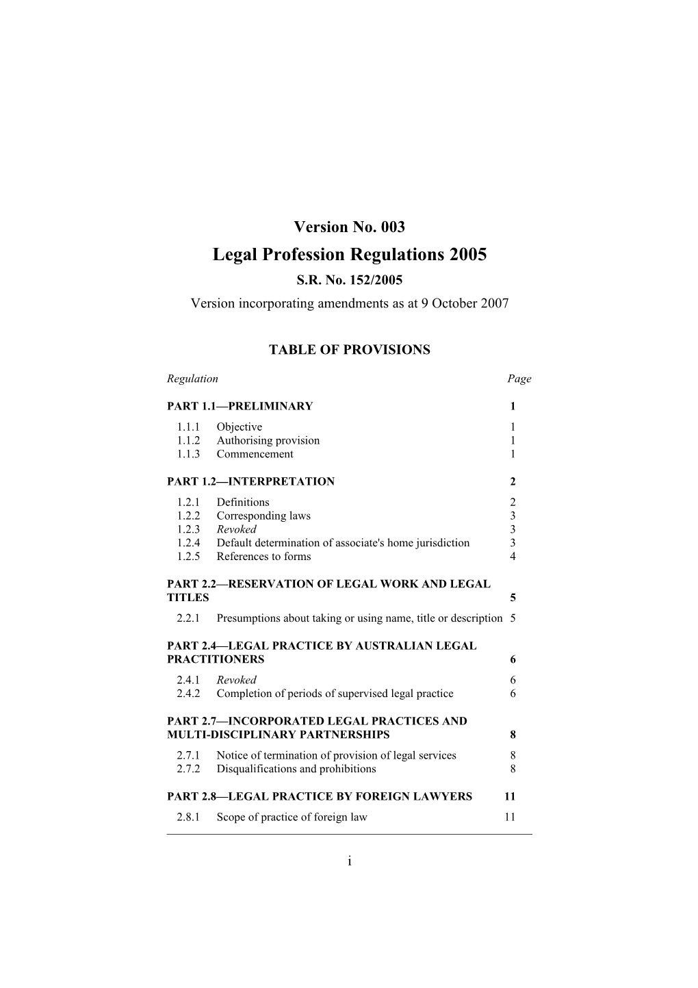 Legal Profession Regulations 2005
