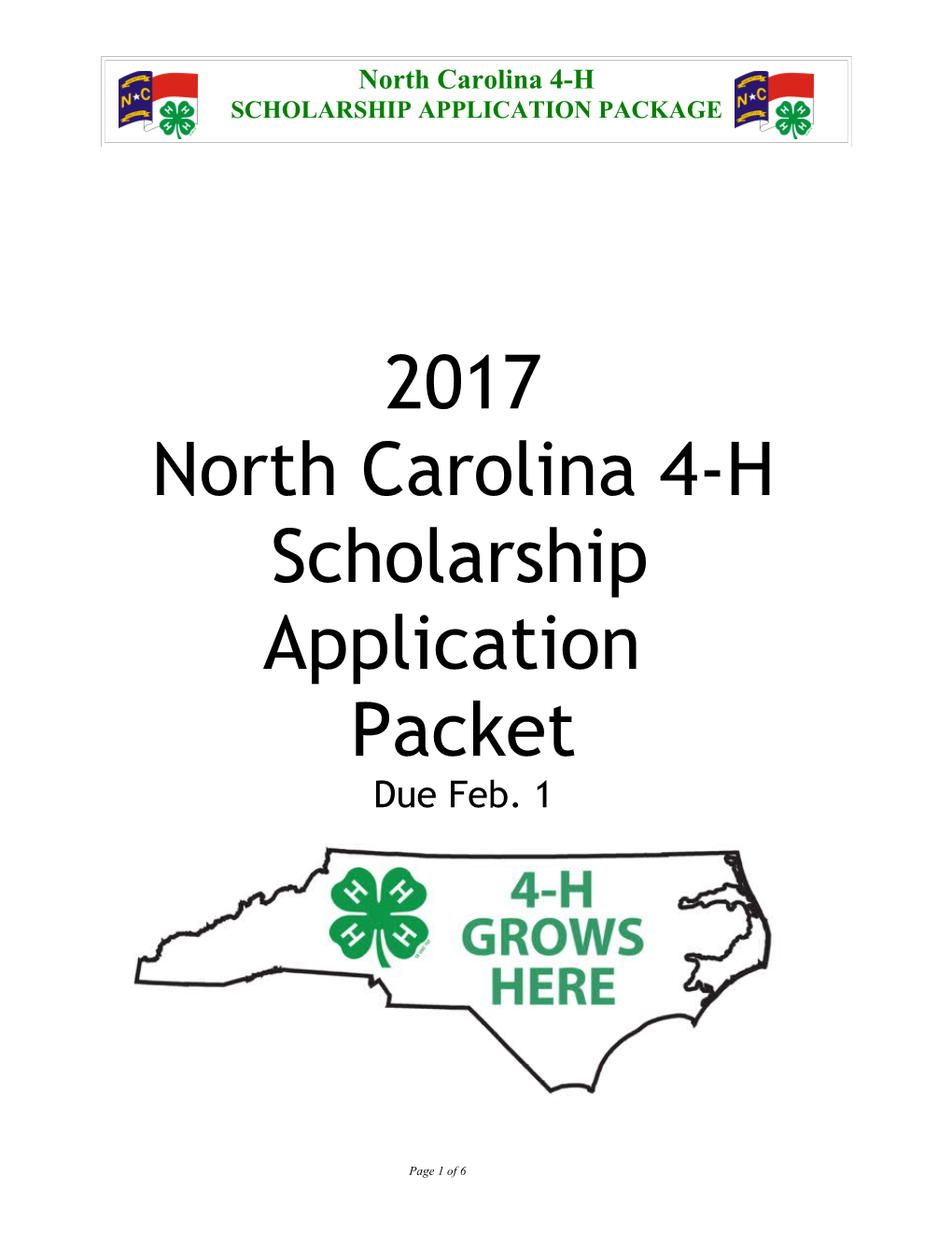 National 4-H Scholarship Application Form