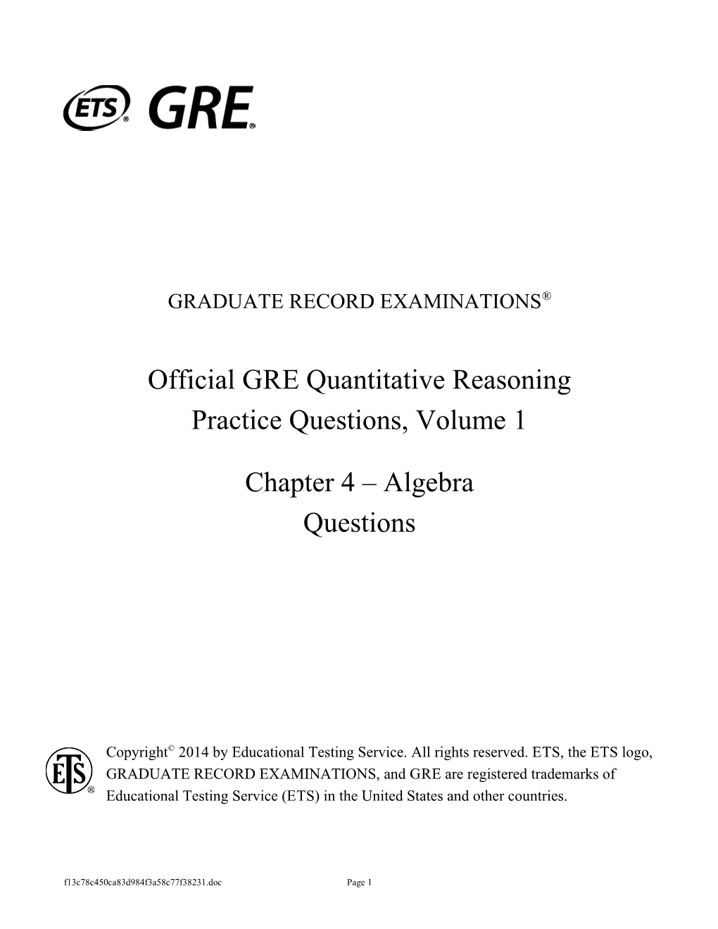 Official GRE Quantitative Reasoning