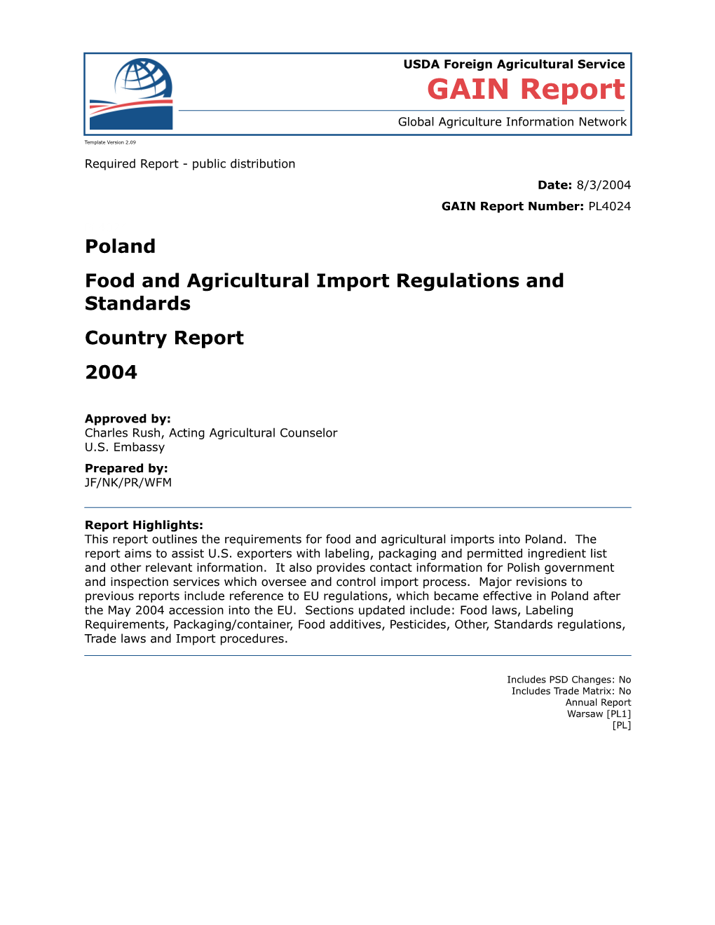 Food and Agricultural Import Regulations and Standards s1