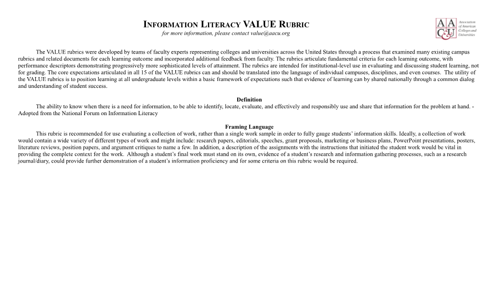 Integrative Learning Rubric, Definiti s5