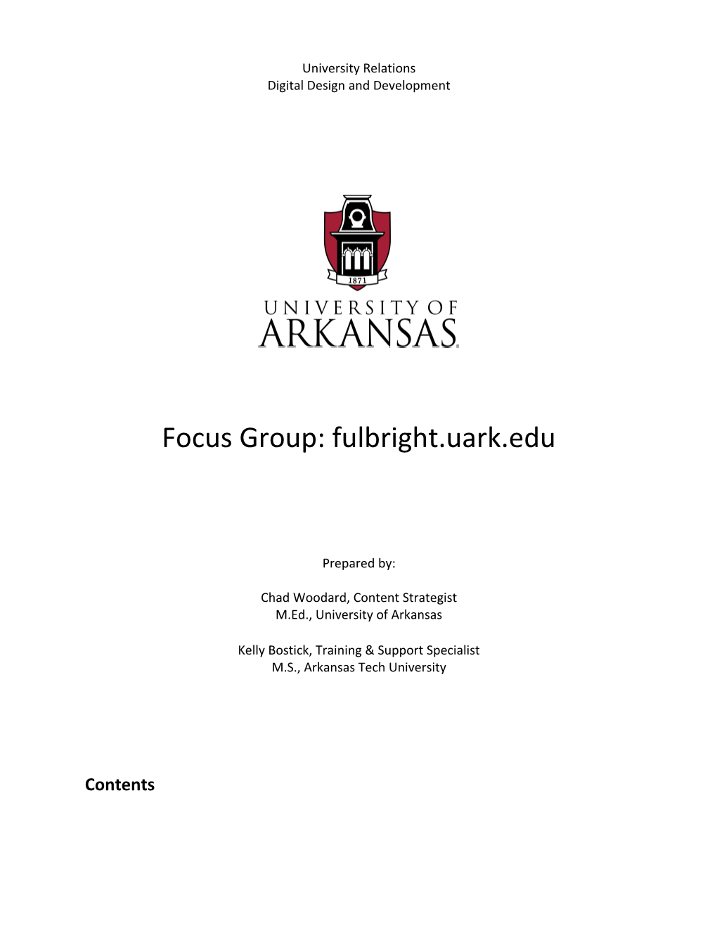 Focus Group: Housing.Uark.Edu