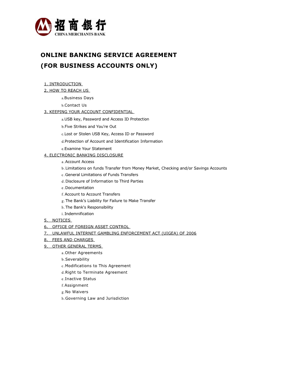 Online Banking Service Agreement