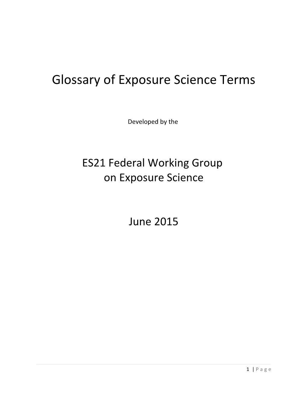 Glossary of Exposure Science Terms