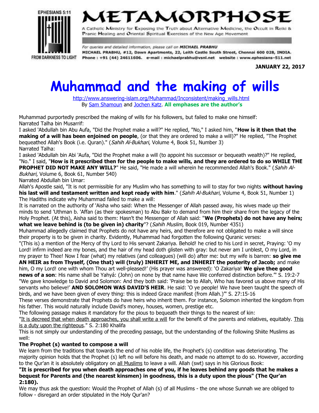 Muhammadand the Making of Wills