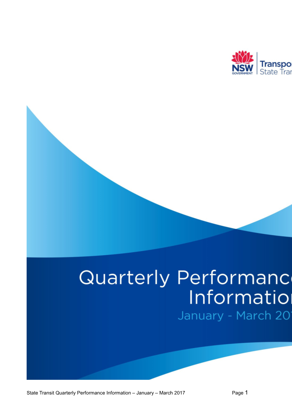 Quarterly Performance Information, January - March 2014