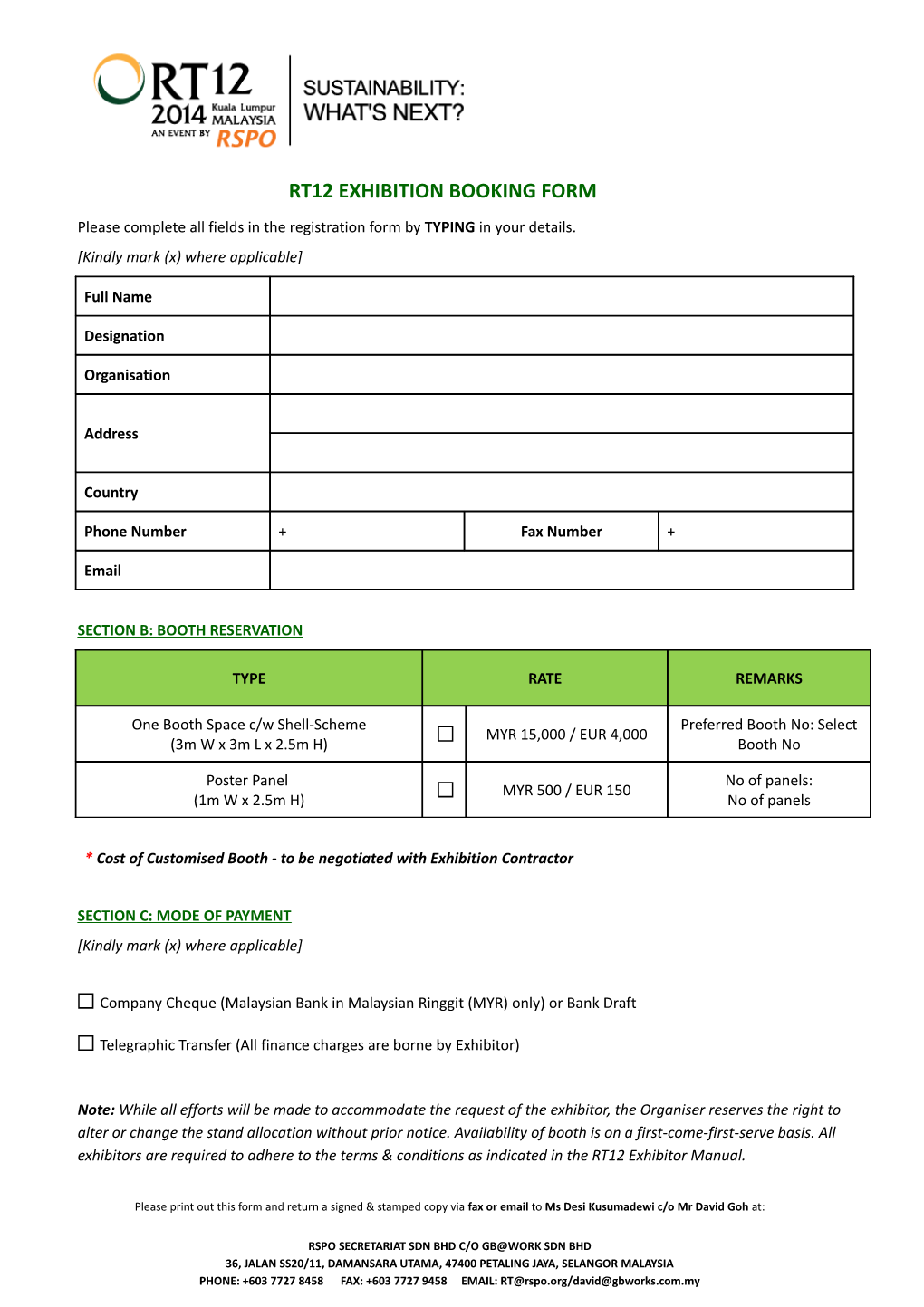 Poc2010 Conference Registration Form