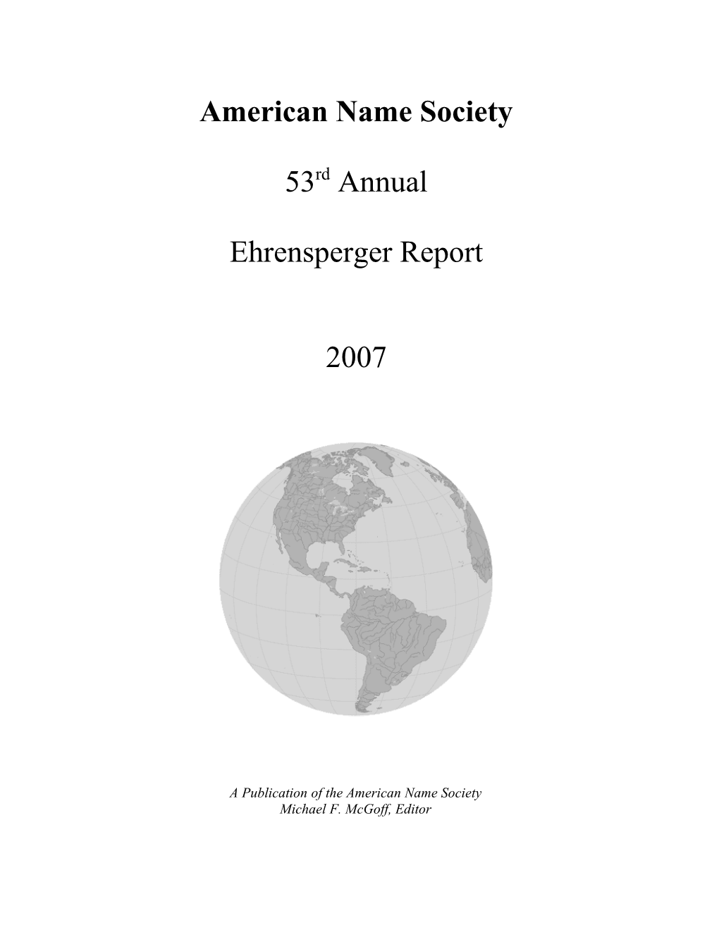 Ehrensperger Report 2007