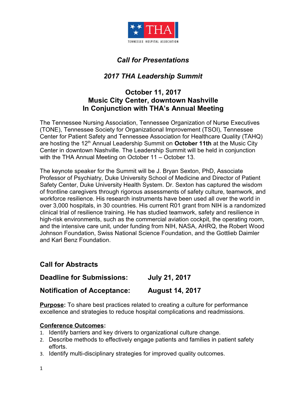 Call for Presentations s2