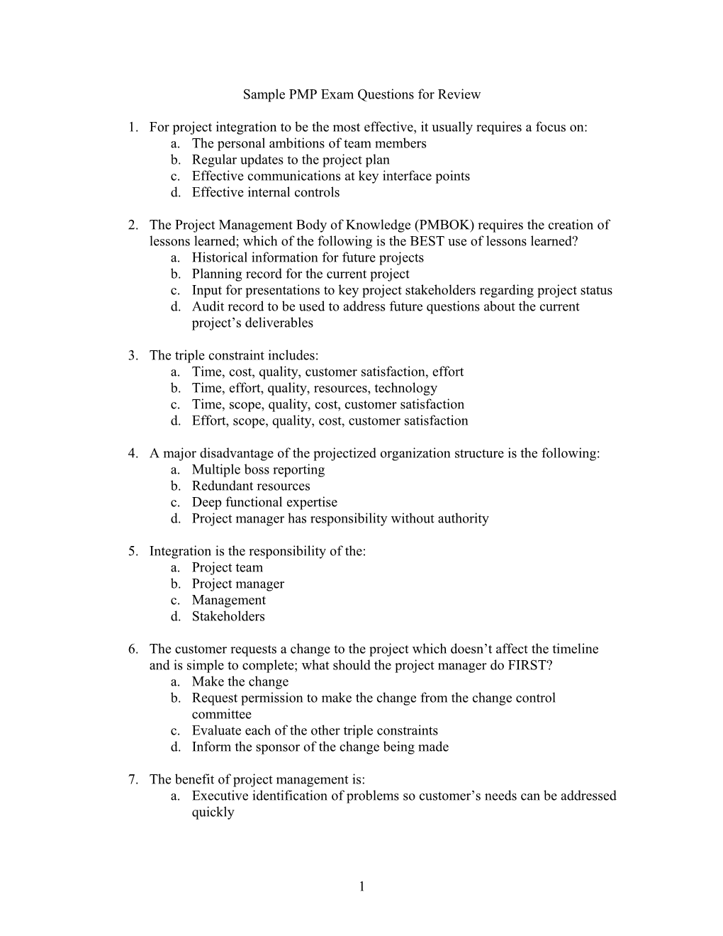 Project Management Spring 2004