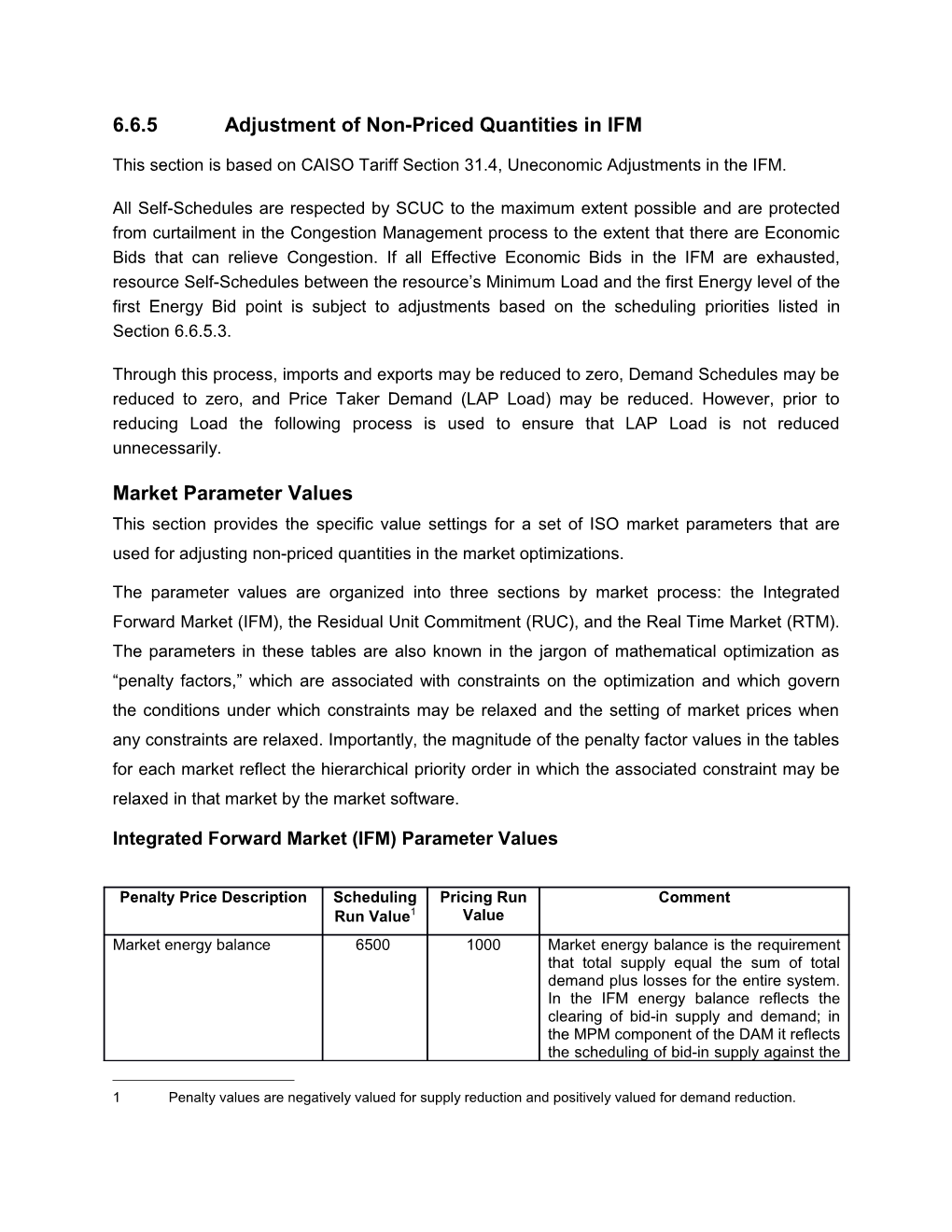 6.6.5 Adjustment of Non-Priced Quantities in IFM