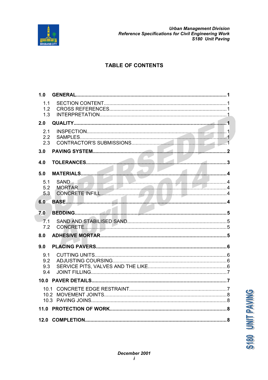 Reference Specifications For Civil Engineering Work 2001