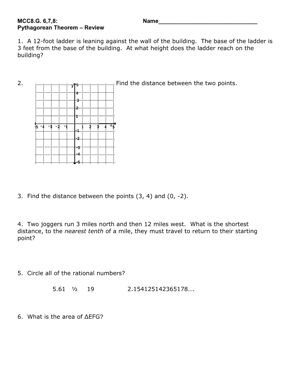 Unit 3 Test: Geometric Applications of Exponents
