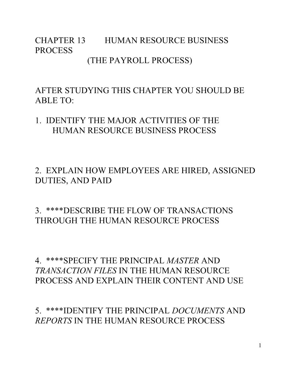 Chapter 13Human Resource Business Process