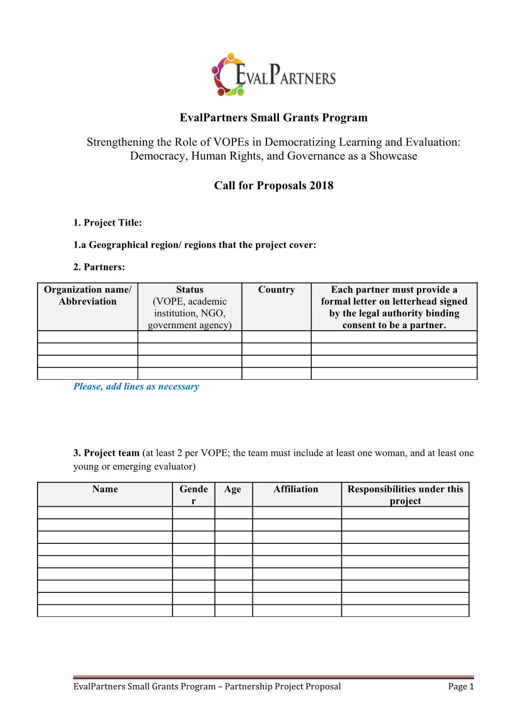 Evalpartners Small Grants Program