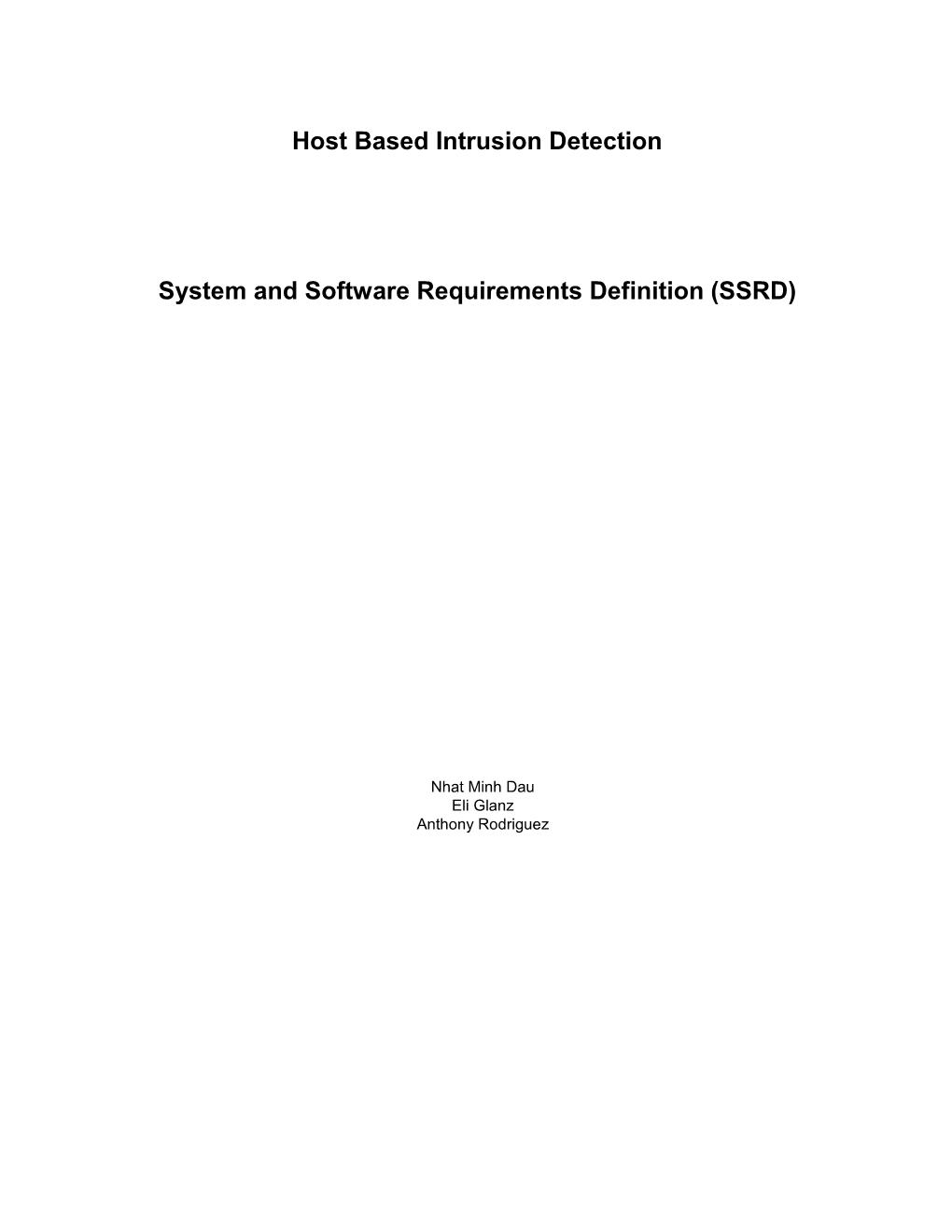 System And Software Requirements Definition