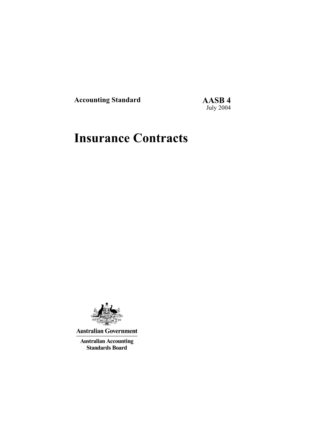 AASB 4 Insurance Contracts
