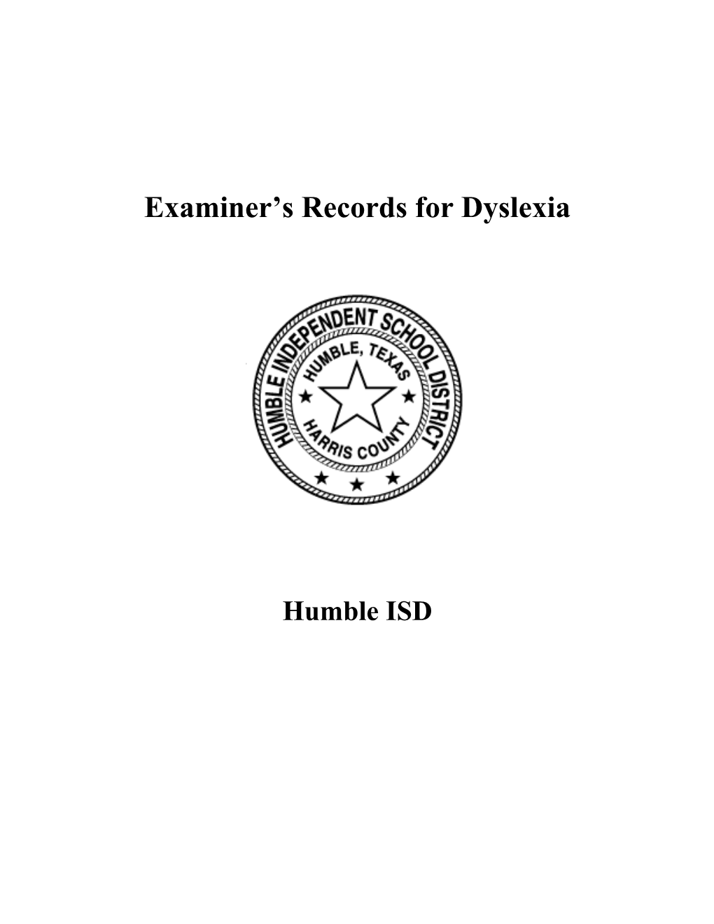 Examiner’S Records For Dyslexia (Examiners Guide Download)