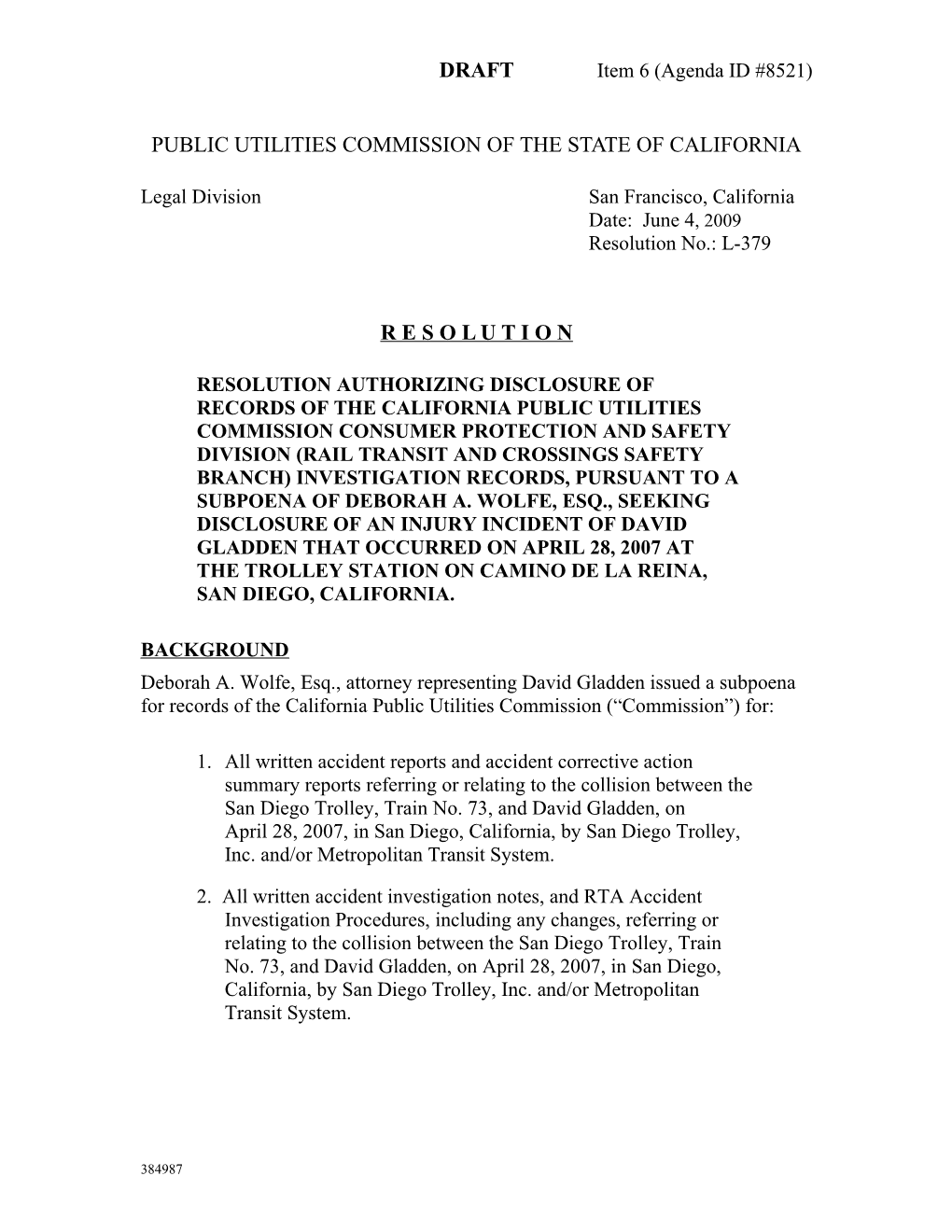 Public Utilities Commission of the State of California s130