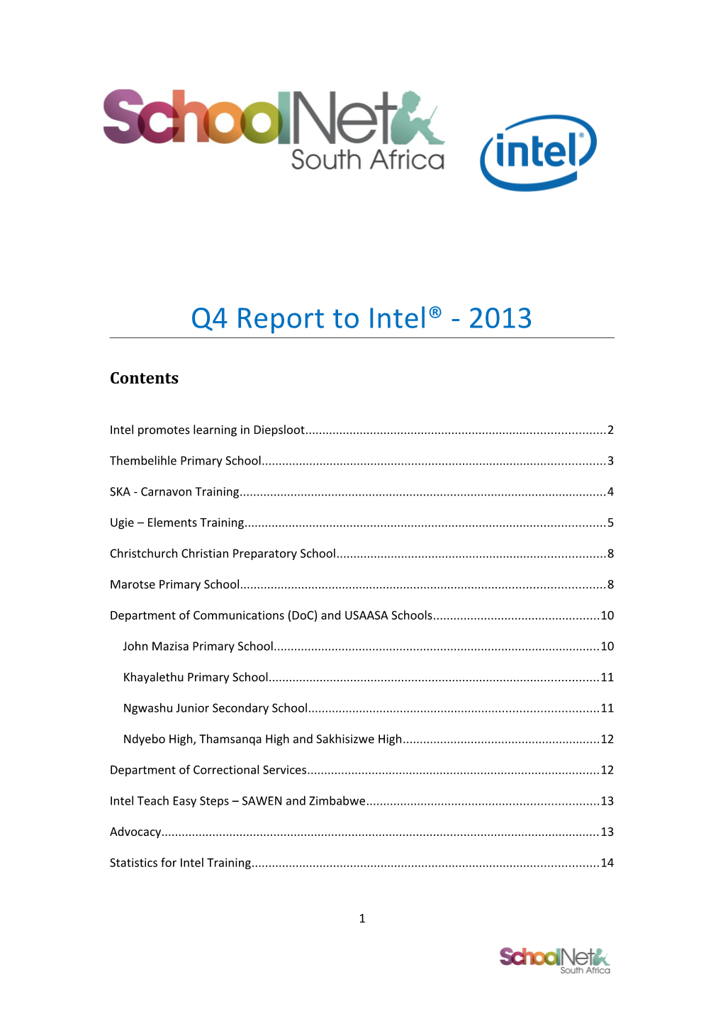 Intel Promotes Learning in Diepsloot 2