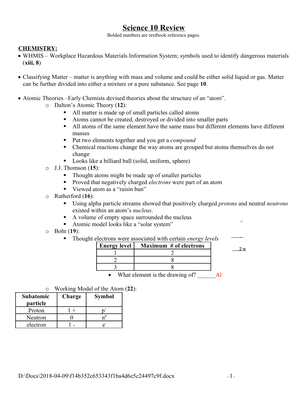 Bolded Numbers Are Textbook Reference Pages