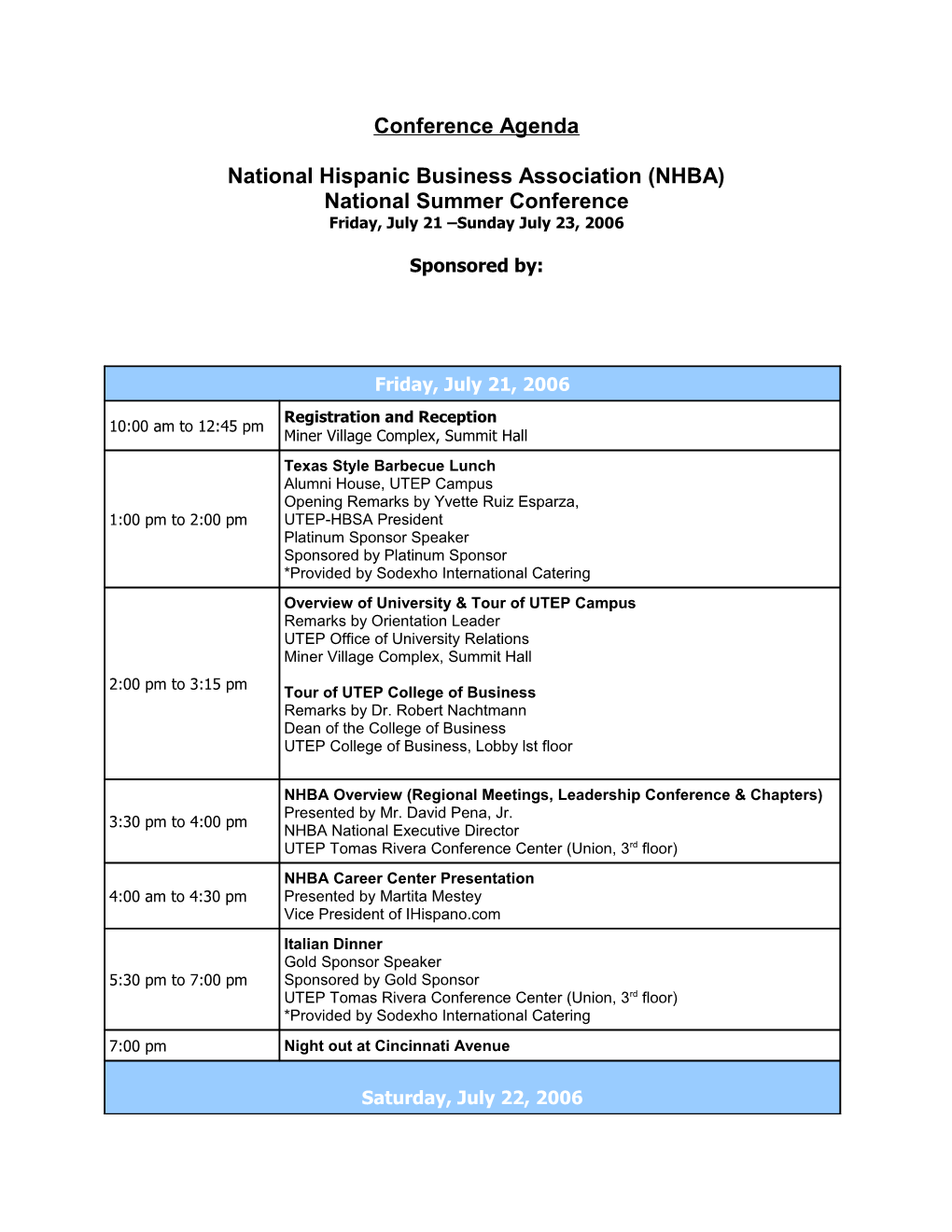 National Hispanic Business Association (NHBA)