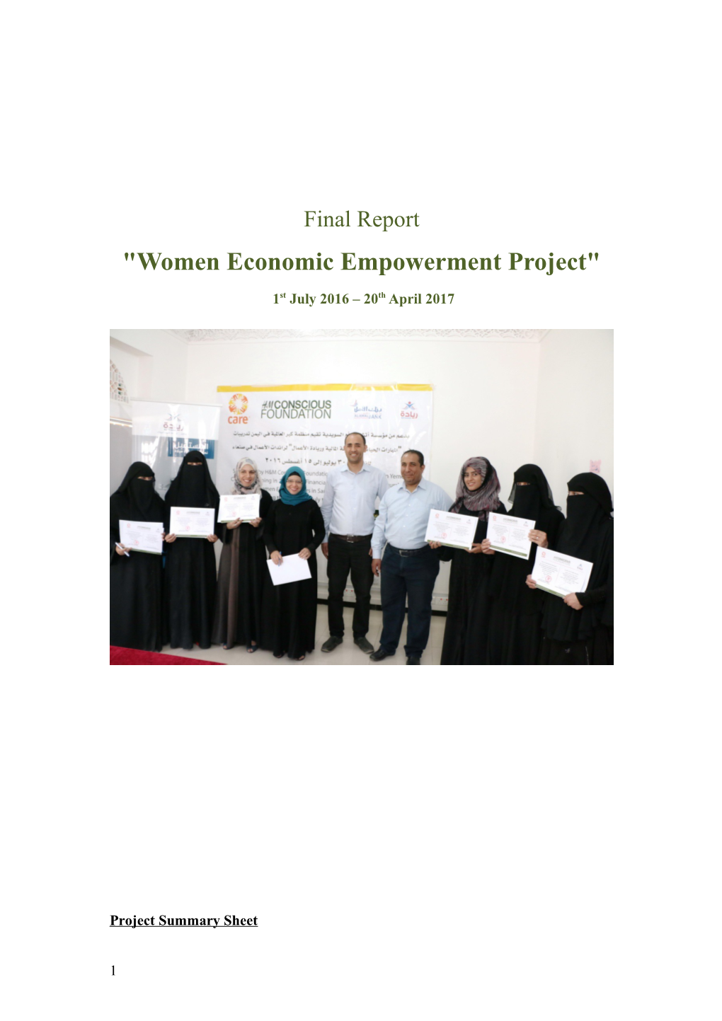 Final Report Women Economic Empowerment Project