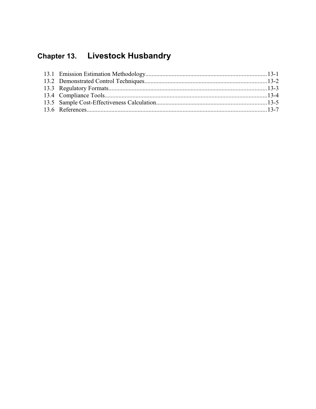 Chapter 13. Livestock Husbandry