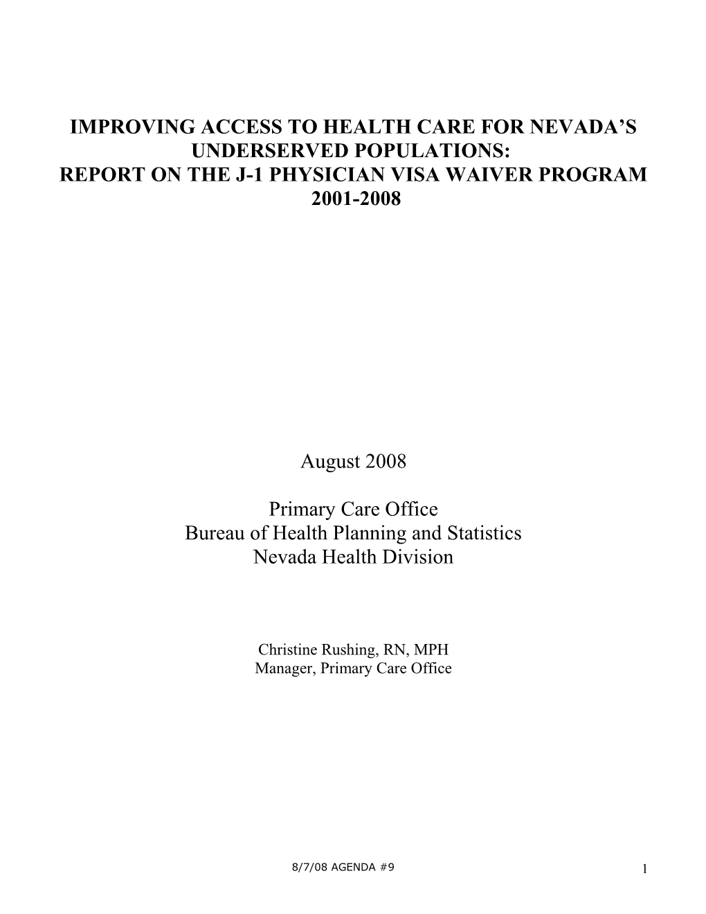 Improving Access to Health Care for Nevada S Underserved Populations