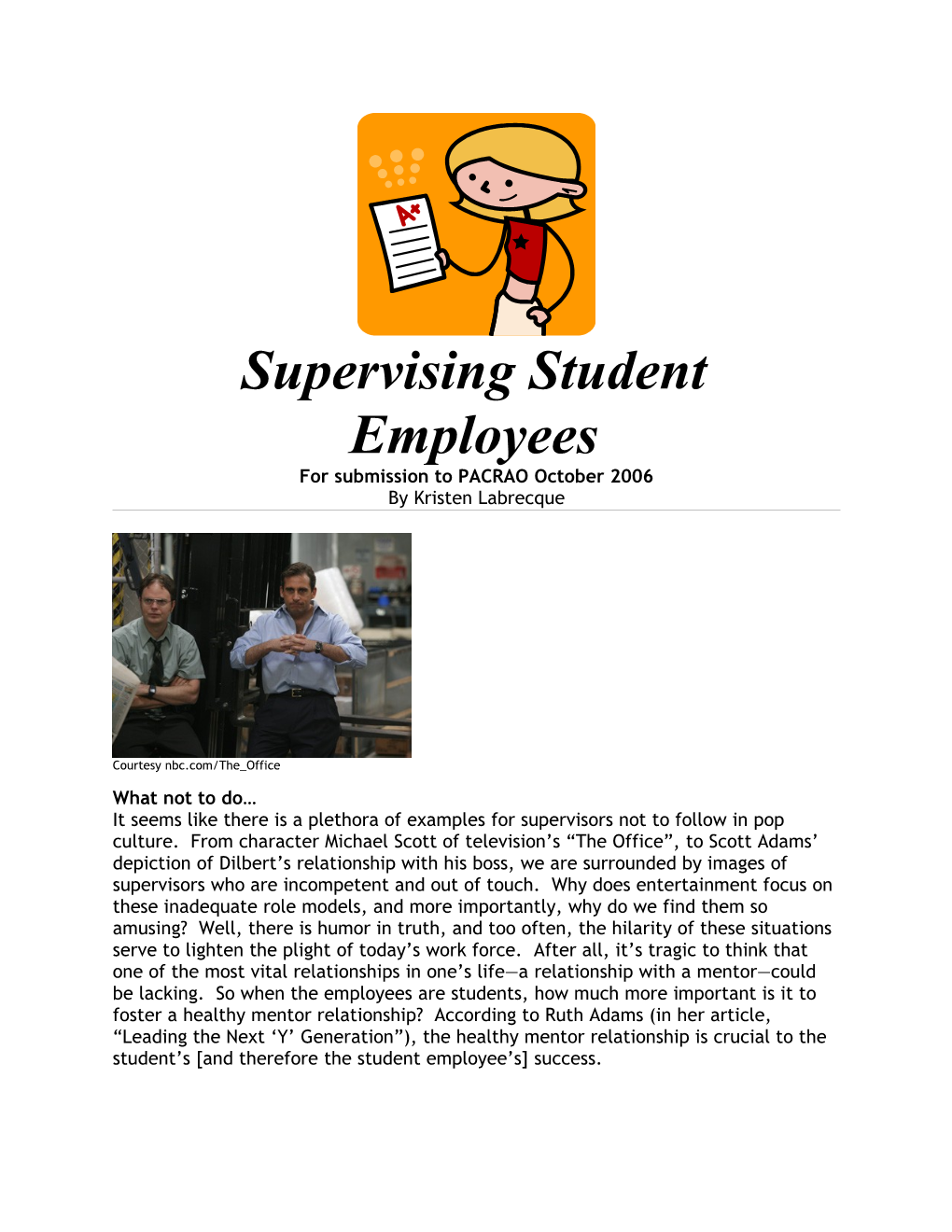 Supervising Student Employees