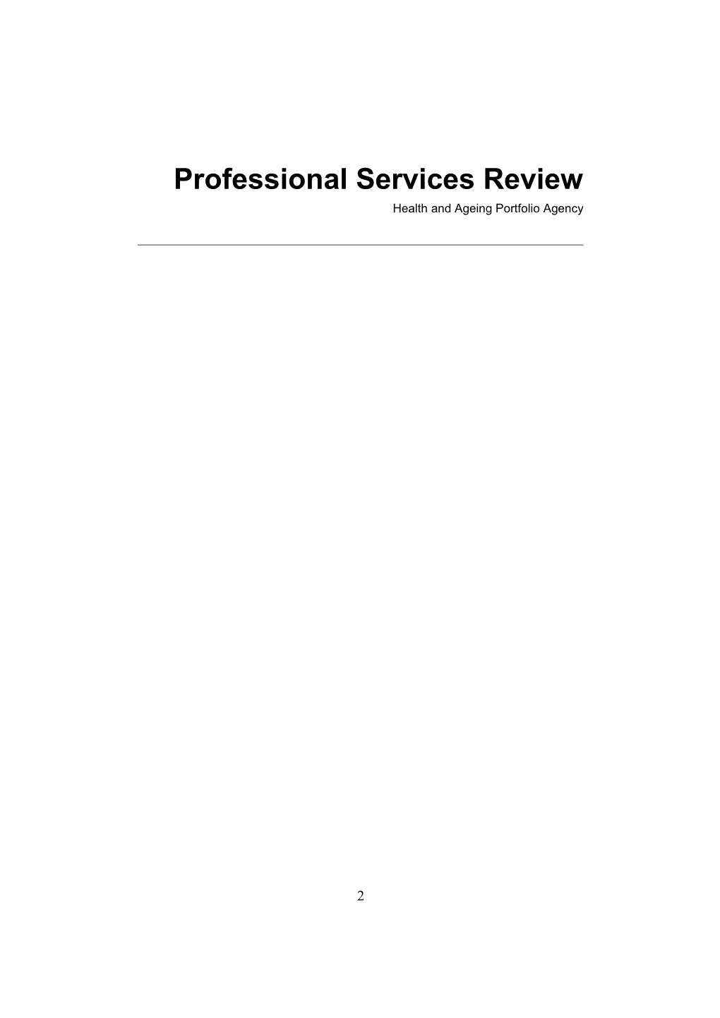 Professional Services Review