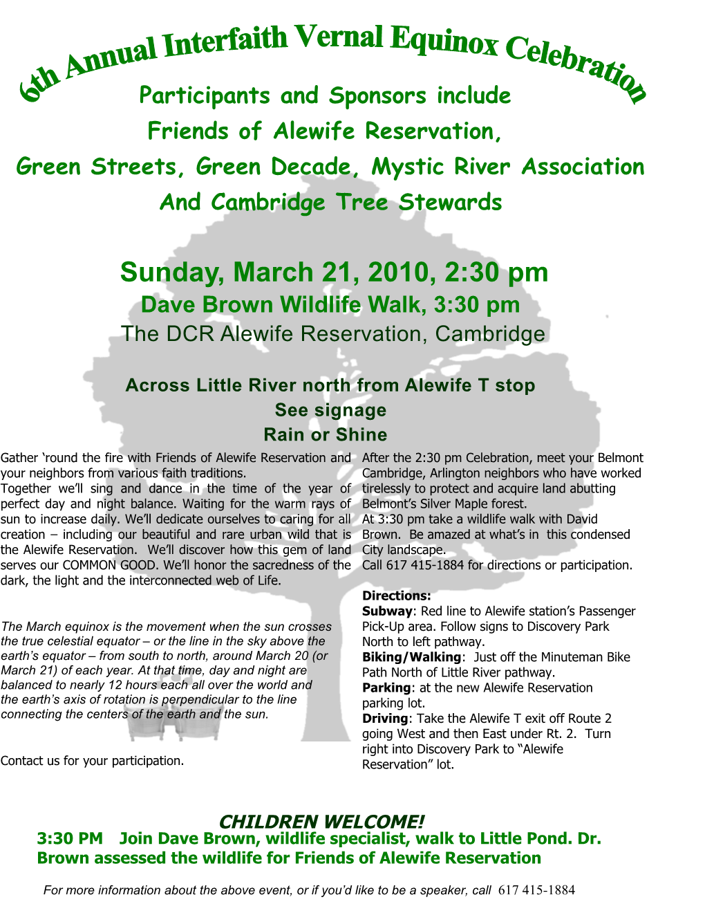 Alewife Reservation Preservation and Transformation