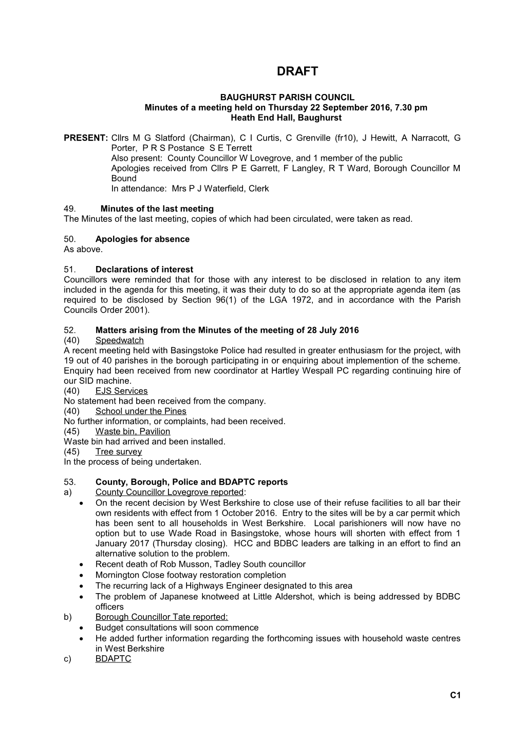 Baughurst Parish Council s1