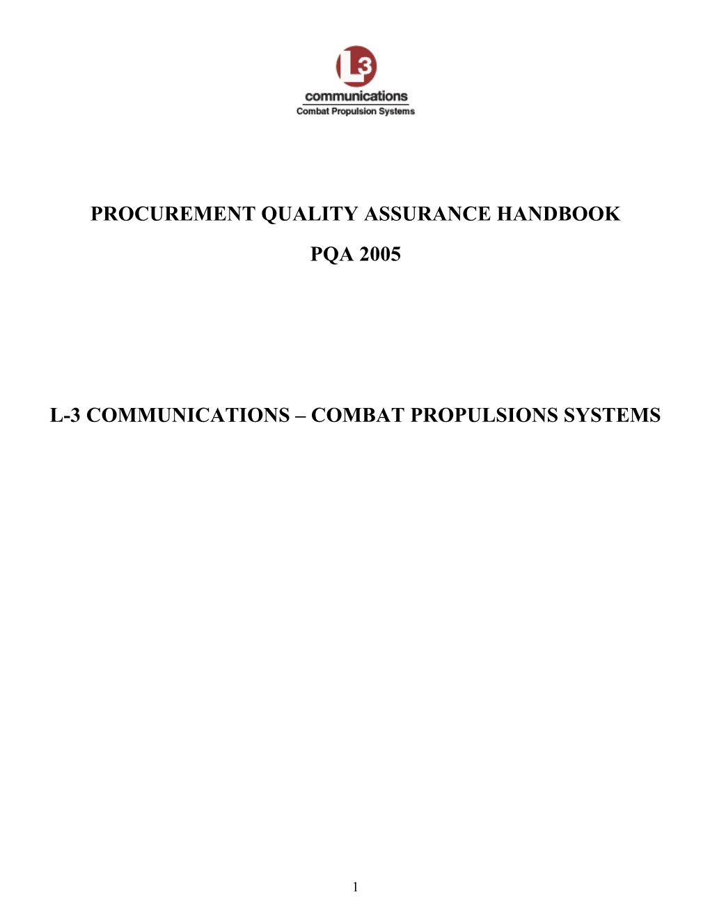 Procurement Quality Assurance Handbook